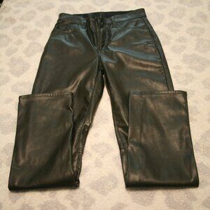 Gap Women's High Rise Vintage Slim Faux Leather Pants, Size 4/27, Black